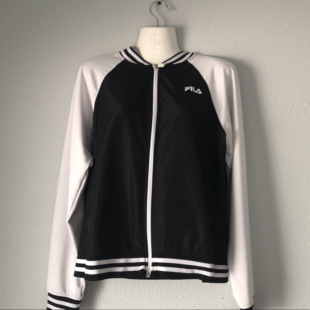 Fila Black and White Track Jacket